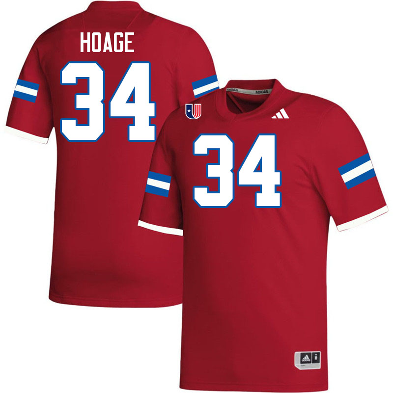 West Georgia Wolves #34 David Hoage College Football Jerseys,Uniforms-Red